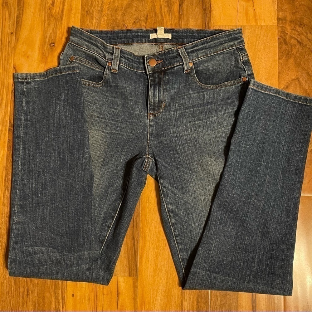 2/$30  Eileen Fisher Dark Wash Skinny Leg Jeans - Picture 3 of 7